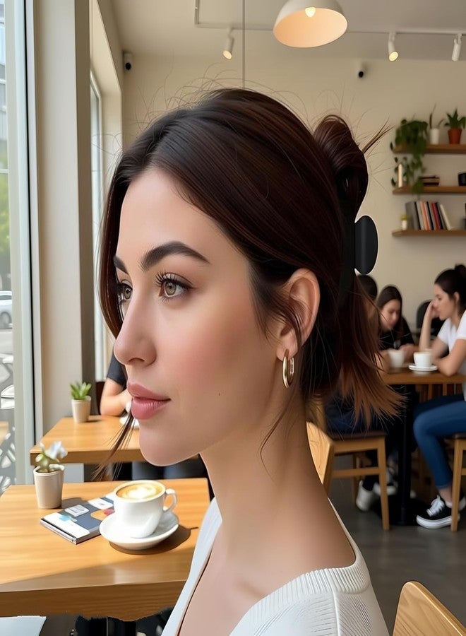 فسمايلنغ مشابك شعر كبيرة للنساء، مشابك شعر كبيرة، مشابك شعر من الأسيتات، عبوة من قطعتين، أسود/بني - Image 4